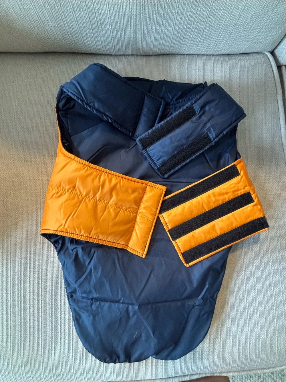 Pets First Navy and Orange Houston Astros Quilted Dog Jacket